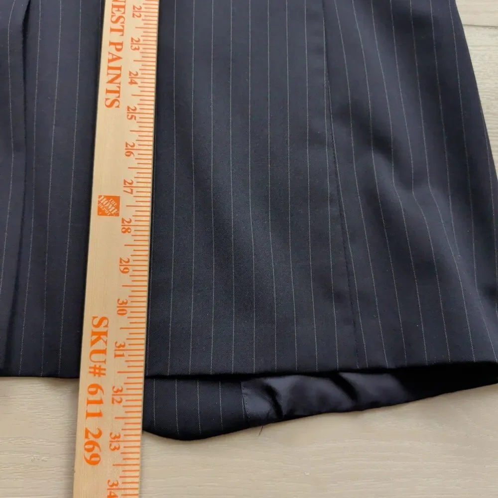 Brooks Brothers‎ Blazer Sport Coat Mens 44R 1818 Madison Black Pinstripe Wool